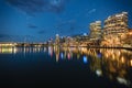 Sydney cbd darling harbour -december 23,2010 night scape with ni Royalty Free Stock Photo