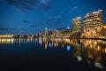 Sydney cbd darling harbour -december 23,2010 night scape with ni Royalty Free Stock Photo