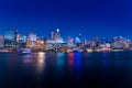 Sydney cbd darling harbour -Fab 04,2010 night scape with nice eveing sky Royalty Free Stock Photo