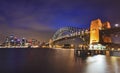 Sydney CBD Milsons Point Pier Arch sunset Royalty Free Stock Photo