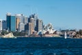 Sydney CBD and Sydney Opera House with ferry boat Royalty Free Stock Photo