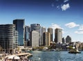 Sydney central CBD urban skyline in australia on sunny day Royalty Free Stock Photo