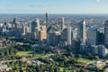 Sydney city cityscape aerial view landscape with office buildings and Domain Royalty Free Stock Photo