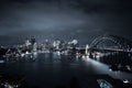 Sydney City & Harbour Bridge Landscape Rooftop View Night Lights
