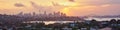 Sydney City and Harbour Skyline Panorama, Sunset, Australia Royalty Free Stock Photo