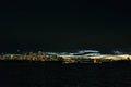 Sydney city harbour sunset skyline in australia