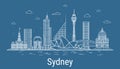 Sydney city, Line Art Vector illustration