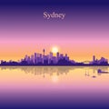 Sydney city silhouette on sunset background Royalty Free Stock Photo