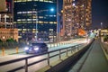 Sydney city skyline from Circular Quay at night Royalty Free Stock Photo