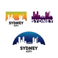 Sydney City Skyline Logo Vector Template