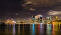 Sydney city skyline at night Royalty Free Stock Photo