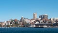 Sydney city skyline seen from the sea on a bright sunny day Royalty Free Stock Photo