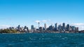 Sydney city skyline seen from the sea on a sunny day Royalty Free Stock Photo