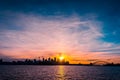 Sydney city skyline silhouette Royalty Free Stock Photo