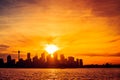 Sydney city skyline silhouette Royalty Free Stock Photo