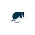 Sydney city skyline silhouette vector logo illustration