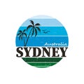 Sydney city travel destination. vector shirt logo Royalty Free Stock Photo