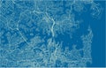 Blue and White vector city map of Sydney. Royalty Free Stock Photo