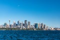 Sydney cityscape and Sydney Harbour on sunny day