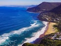 Sydney cliffs off Wollongong Australia on a sunny clear blue sky day with the turquoise colours of the bay