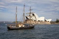 Sydney, clipper ship and Opera House Royalty Free Stock Photo