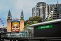 The Luna Park facade looms over the Milson\'s Point Landing spot, Sydney, Australia Royalty Free Stock Photo