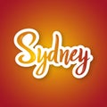 Sydney - hand drawn lettering phrase. Royalty Free Stock Photo