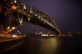 Sydney Harbor Bridge, Sydney, Australia at night Royalty Free Stock Photo