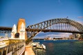 Sydney Harbor Bridge at night from Luna Park Royalty Free Stock Photo