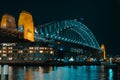 Sydney Harbor Bridge Night view Royalty Free Stock Photo