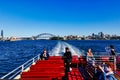 Sydney Harbor Ferry, View to Harbor Bridge, Australia Royalty Free Stock Photo