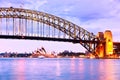 Sydney Harbor at twilight Royalty Free Stock Photo