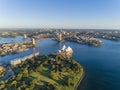 Sydney Harbour from above aerial helicopter