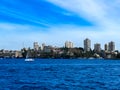 Sydney Harbour Australia at Sunset, lovely coloured skies boats ferries cruise liners houses and buildings