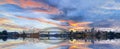 Sydney Harbour Australia at Sunset with the reflection of the Buildings and high rise offices of the City in the water Royalty Free Stock Photo