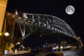 Sydney harbour bridge Australia at night Royalty Free Stock Photo