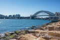 Sydney Harbour Bridge and Barangaroo Reserve in Sydney, Australia Royalty Free Stock Photo