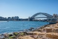 Sydney Harbour Bridge and Barangaroo Reserve in Sydney, Australia Royalty Free Stock Photo