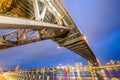 Sydney Harbour Bridge and city night skyline, Australia Royalty Free Stock Photo