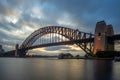 Sydney harbour bridge at dusk in sydney, australia