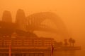 Sydney Harbour Bridge during extreme dust storm.