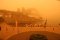 Sydney Harbour Bridge during extreme dust storm.