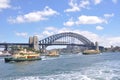 Sydney Harbour Bridge with Ferries Royalty Free Stock Photo