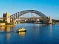 Sydney Harbour Bridge and Harbour Ferry, Australia Royalty Free Stock Photo