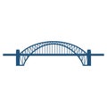 Sydney Harbour Bridge flat blue icon isolated on white