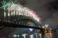 Sydney Harbour Bridge New Year Fireworks Royalty Free Stock Photo