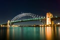 Sydney Harbour Bridge By Night Royalty Free Stock Photo