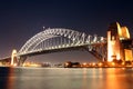 Sydney Harbour Bridge Night Royalty Free Stock Photo