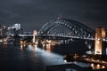 Sydney Harbour Bridge Night Lights Royalty Free Stock Photo
