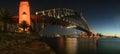 Sydney Harbour Bridge At Night Panorama Royalty Free Stock Photo